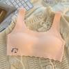 Teen Girls Cartoon Seamless Vest Style Bra For Puberty Development