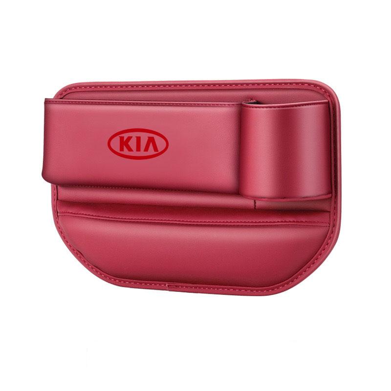 XKHI6 Car Seat Gap Organizer Leather Storage Box Interior Accessories for Kia Sportage Rio Picanto Morning Stonic Ceed Niro Sorento