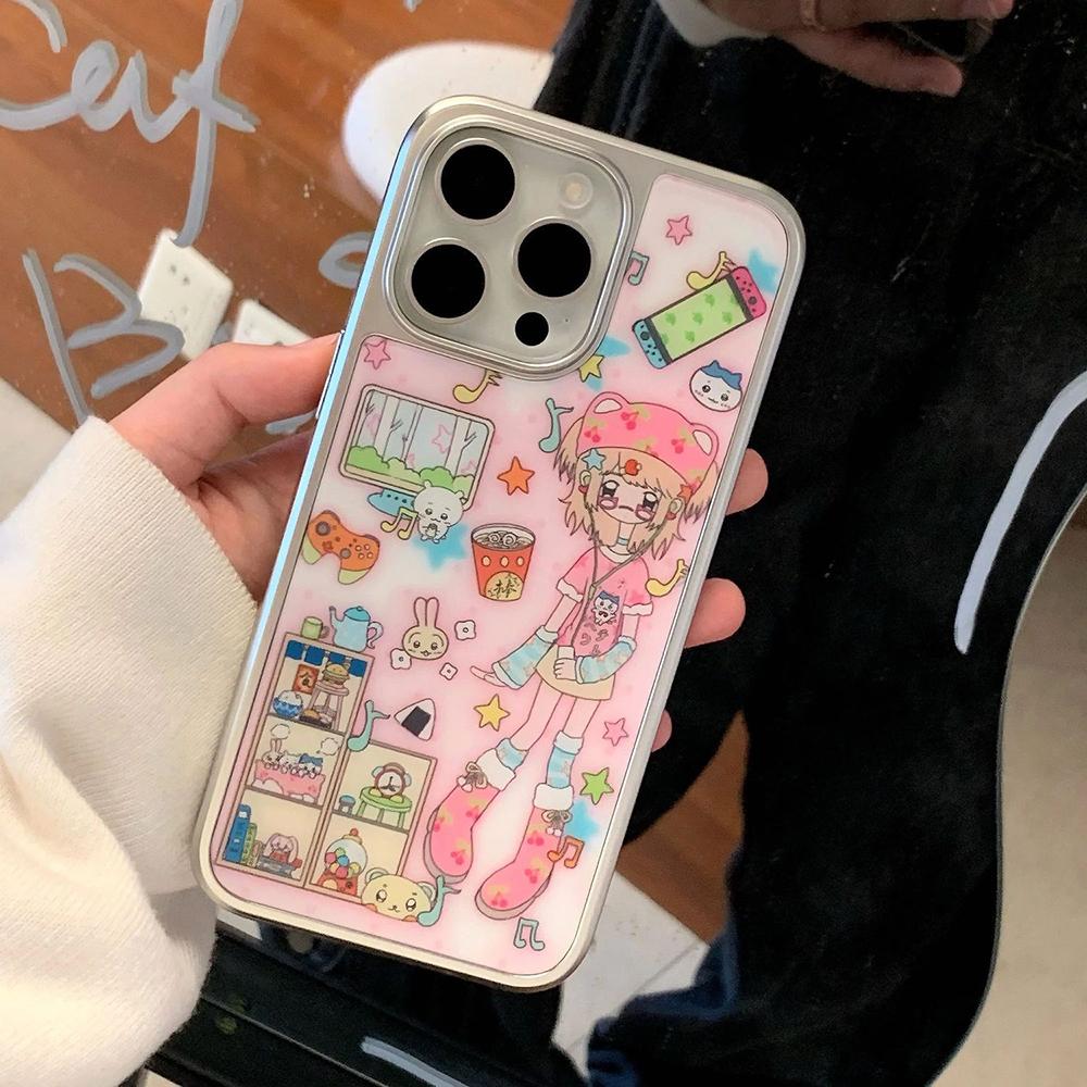

Японский аниме-девушка чехол для телефона Ins для iPhone 17 17e 16e 16 15 14 13 12 11 Air Pro Max X XR XSMAX Plus Роскошный прозрачный мягкий чехол iPhone 16 ProMax