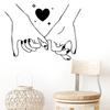 Valentines Day Wall Sticker Adhesive Black Holding Hand Heart PVC Decal Home Decors Creative Wall Art Murals Accessory