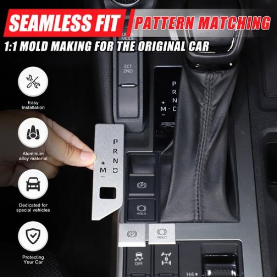Silver Steel Gear Gear Display Button Trim Sticker For Toyota LC250 Prado 2024+
