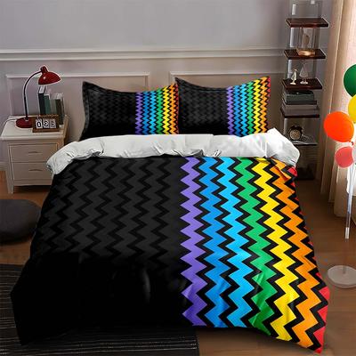 Zigzag, Vibrant, Gradient. Bedding Duvet Cover Sets Duvet Covers Pillowcases Gifts (1 * Duvet Cover 2 * Pillowcases, Without Duvet Insert)