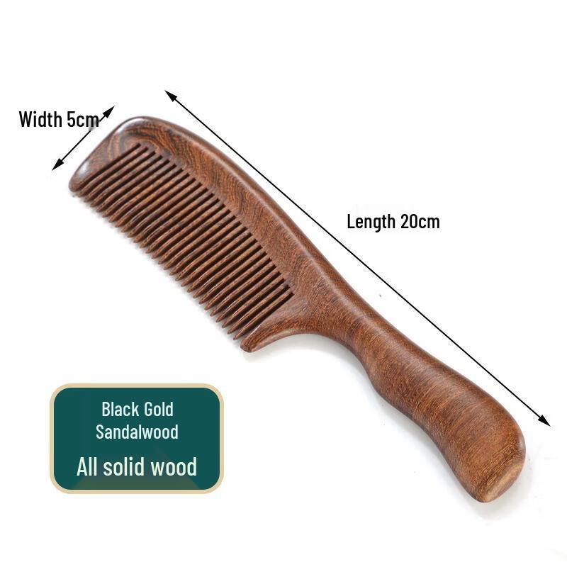 Black Gold Sandalwood Carved Hair Comb
