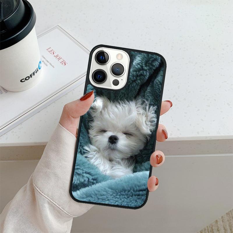 

Щенок Мальтийской болонки Милый чехол для телефона для iPhone 17 Air 16 pro max 15 14 plus 12 13 Защитная крышка coque iPhone 11
