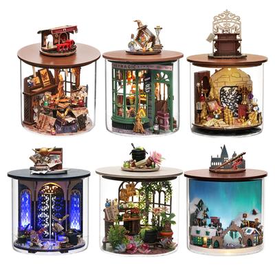 Zestaw DIY Domek dla lalek Magiczny 3D Drewniany Mini Montaż Budynek z Meblami Książka Domek Willa Zabawka Dziewczyna Ręcznie Robiona 3D Puzzle P519