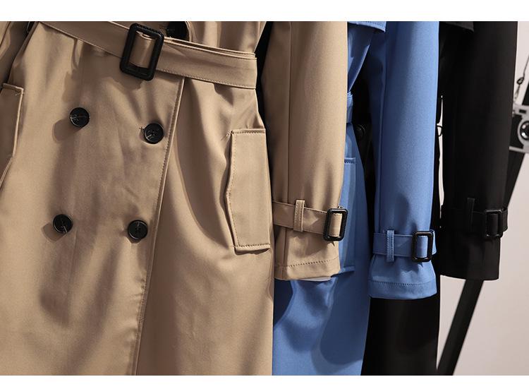 Women's Korean-Style Mid-Length Trench Coat - 2022 Autumn/Winter British Slim Fit Outerwear