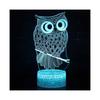 Lampe de Table de Bureau à Interrupteur Tactile Mode Enfant Hibou 3D Veilleuse LED Décoration de Chambre à Coucher Cadeaux de Noël
