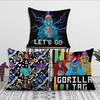 G-Gorilla T-Tag J-Jmancurly M-Monke Cushion Cover Living Room Accent Couch Back Support Square Lounge Restful Nap Companion Pill