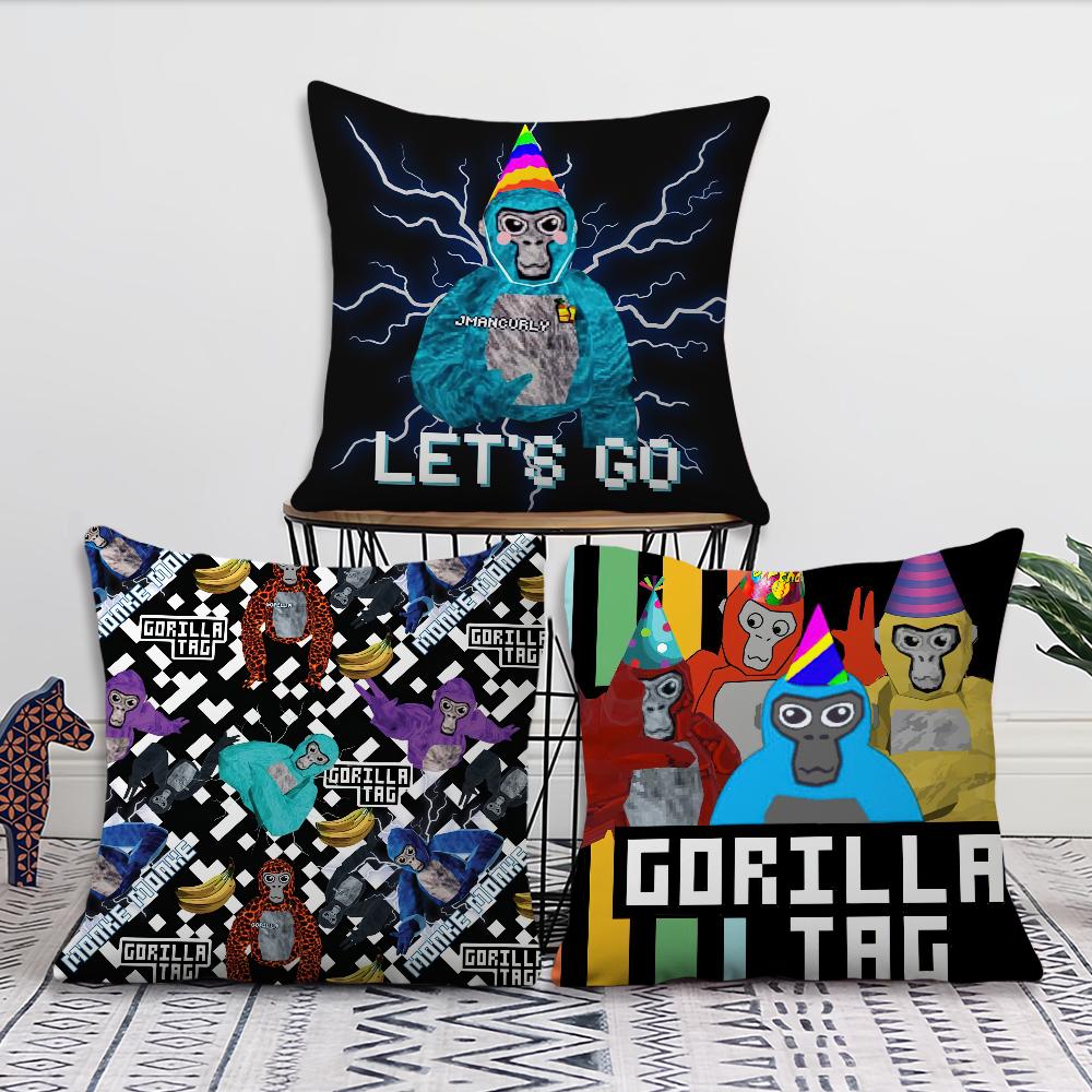 G-Gorilla T-Tag J-Jmancurly M-Monke Cushion Cover Living Room Accent Couch Back Support Square Lounge Restful Nap Companion Pill