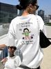 Front And Back Short Sleeved Tshirt Korean Unisexga Korean Slogan Unisexs Spring And Summer Trendy Printed Tshirt