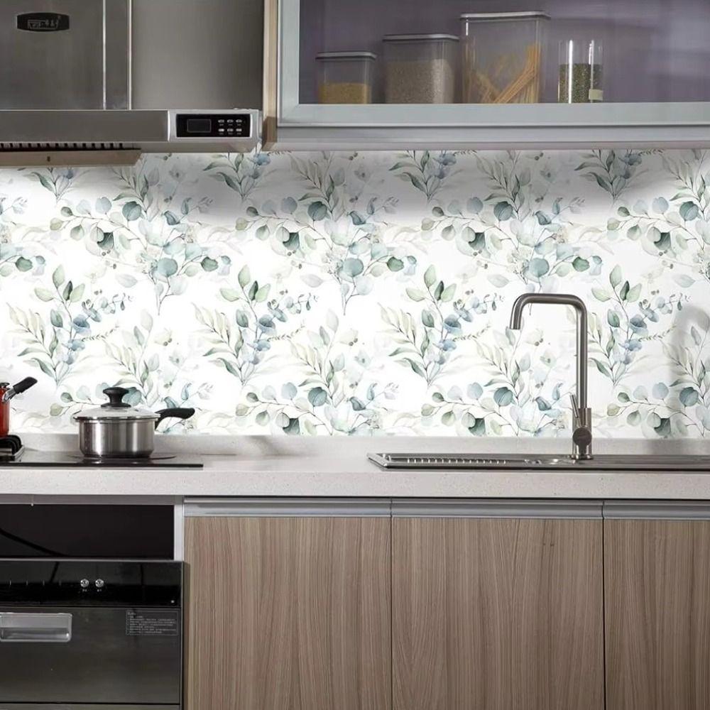 Seamless Stick Wallpaper Eucalyptus Leaf Wall Sticker Self Adhesive Wallpaper Home Decor