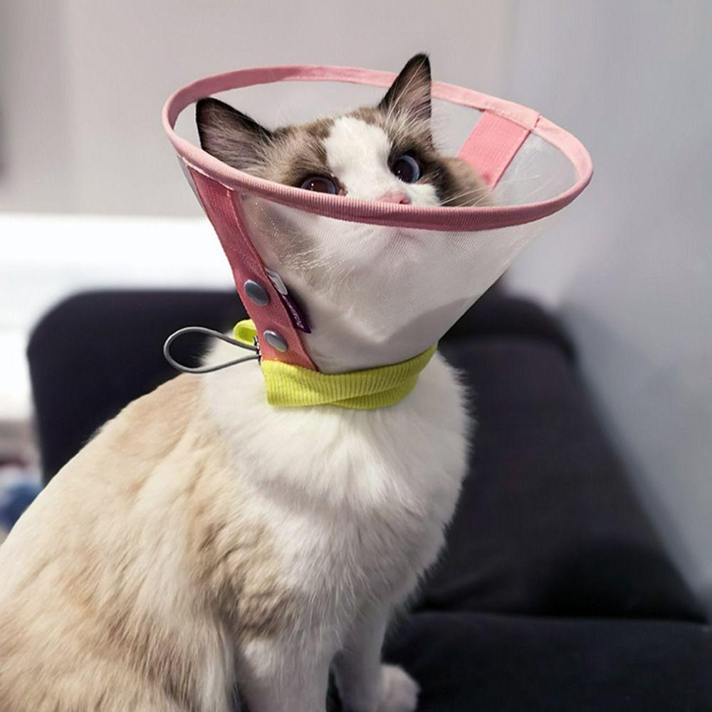 Breathable Pet Neck Cone Anti-Bite Cat Neck Protective Circle Dog Protective Head Cover  Pet Care