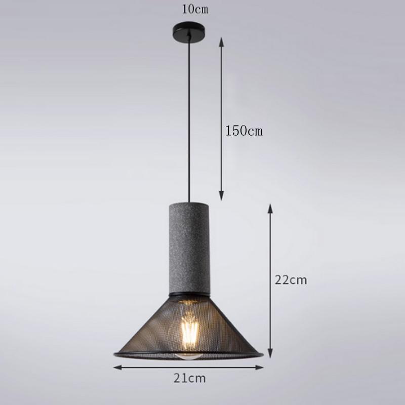 Vintage restaurant pendant light corridor cement column forged iron lampshade LED E27 coffee shop home decoration pendant light