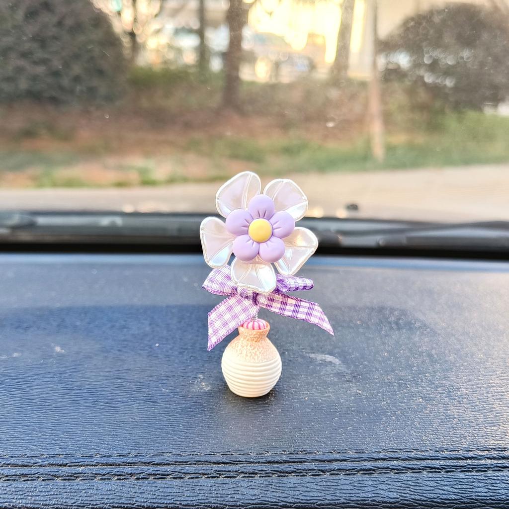 5 Colors New Cute Spring Shaking Flower Car Decoration Ornament Healing Series Car Interior Decor Accessories Ornaments