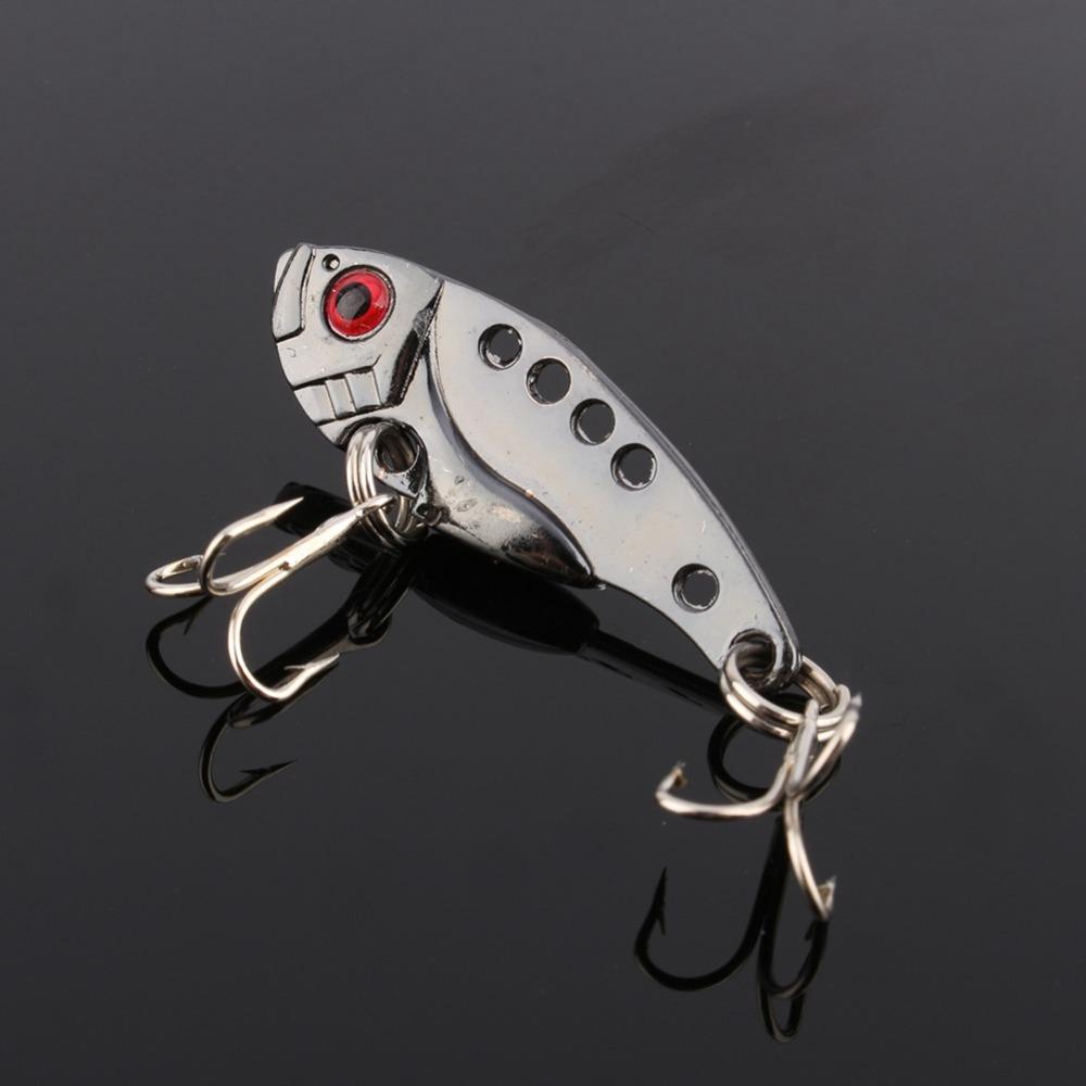 4PCS with 3D Red Eyes Spoon Lures Metal VIB Crank Bait Lures Blade Bait Fishing Lures  for Walleye