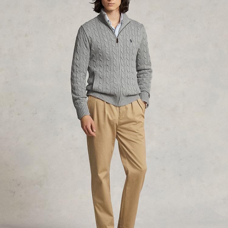 Polo Ralph Lauren Cardigan a trecce con motivo cavallino Polo MNPOSWE16821362-020