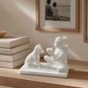 Nordic-Style Cat Dog Figurine 3D Printed Desktop Ornaments Girl And Cat Statues  Home Living Room