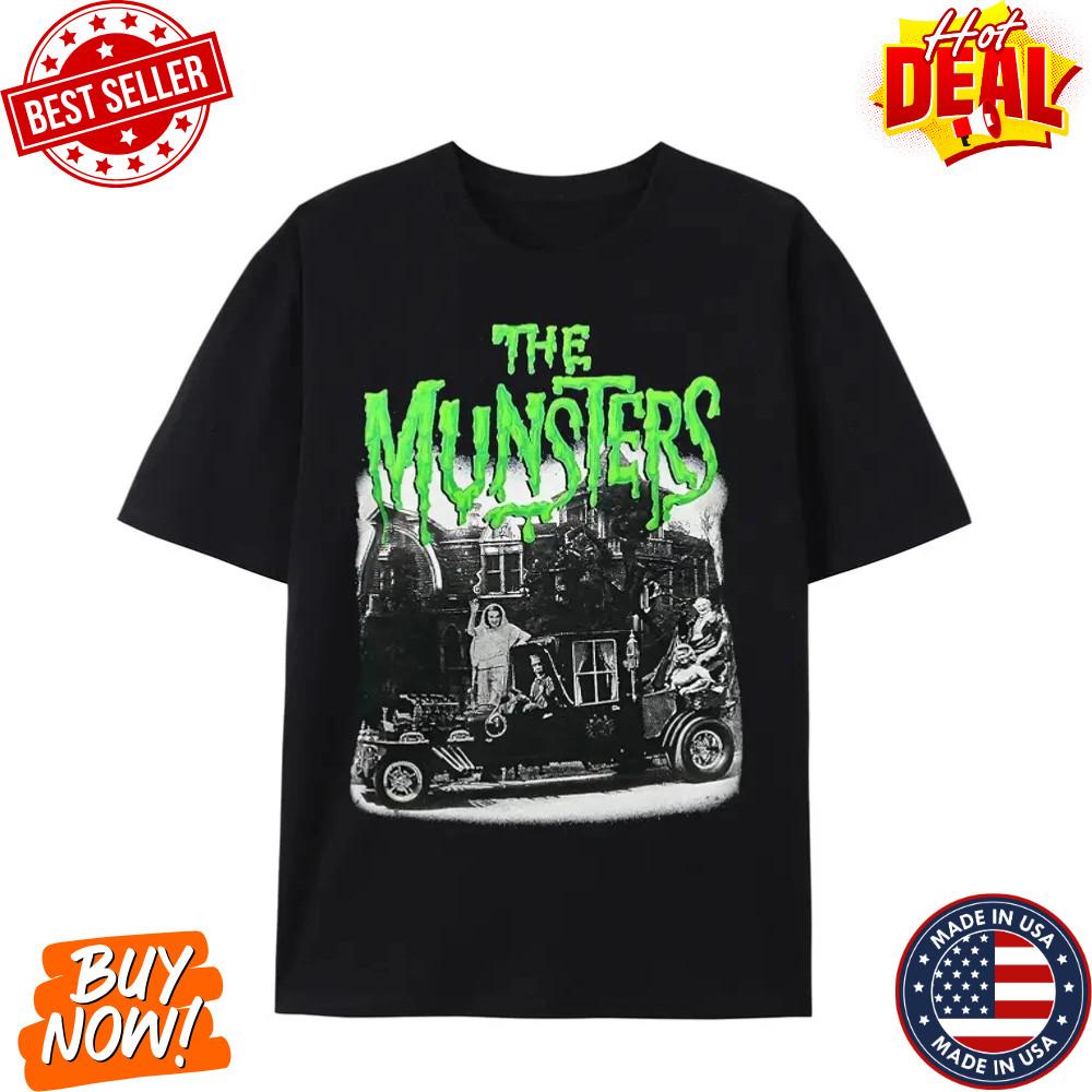 Mens Horror T-Shirt Meet the Munsters inspired Vintage B-Movie Monster Halloween Unisex T-Shirt M