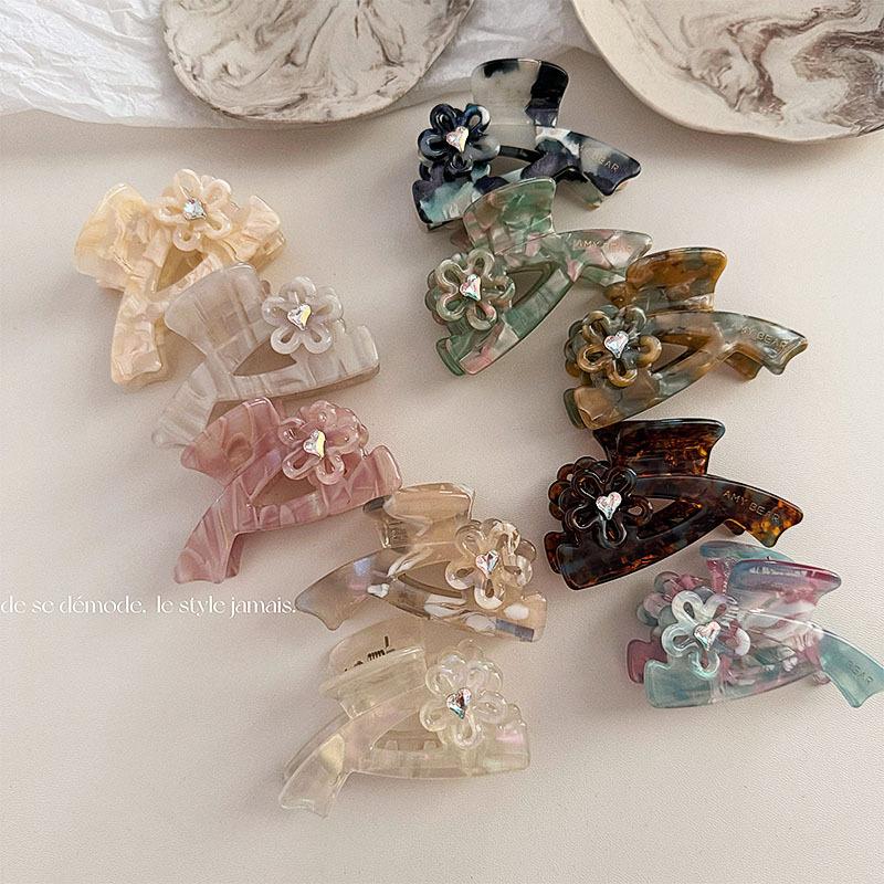 Exquisite Super Fairy Medium 6CM Temperament Flower Rhinestones Acetic Acid Hair Clip Hair Accessories For Woman Girls