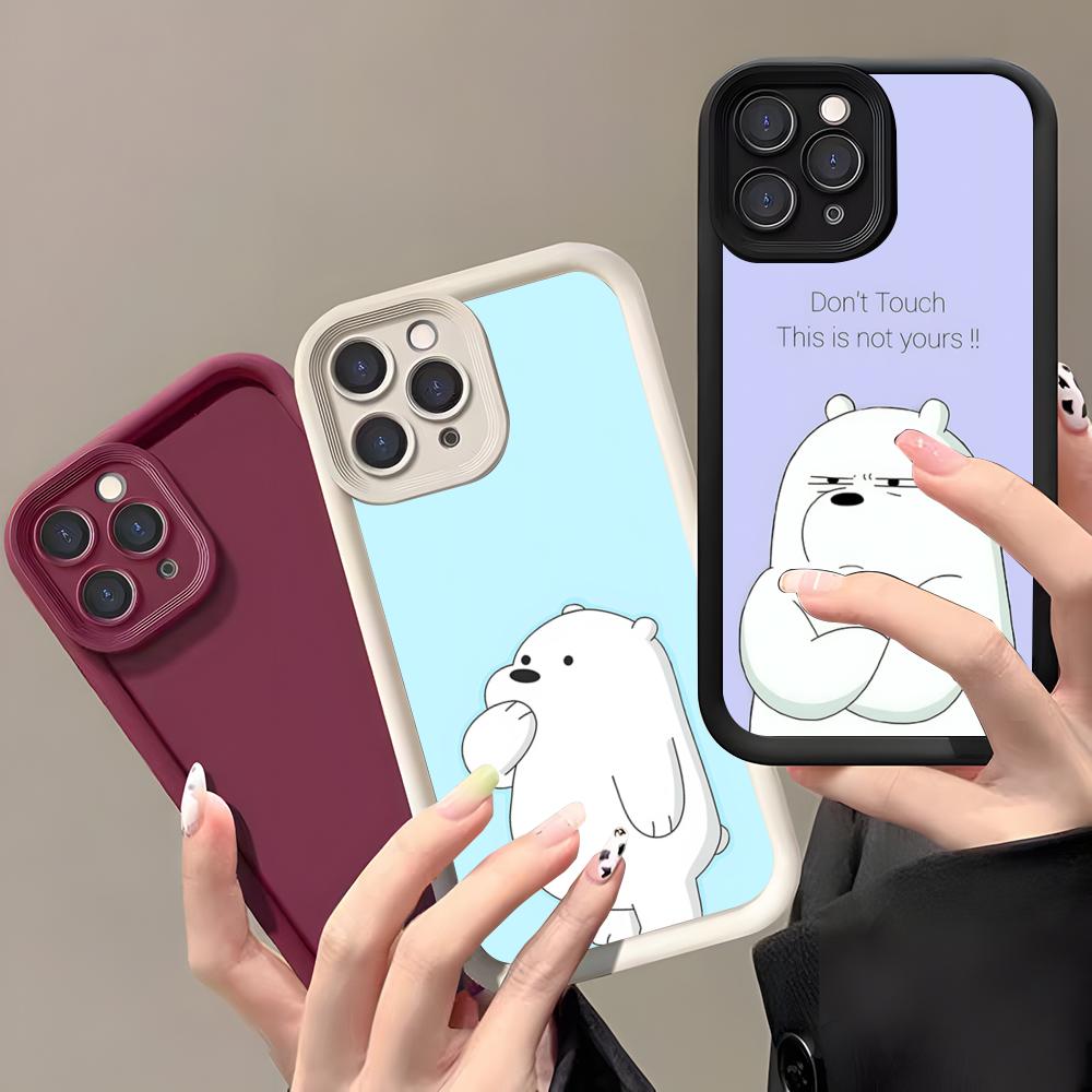 Ice Bear Phone Case For IPhone 17 Air 16 E 15 14 Plus 13 12 11 Pro Max Black Sky Eye Stepped Protective Case