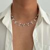 SHIXIN Smooth Rivet Spike Short Choker Necklace for Men Hip Hop Punk Adjustable Collar Chain 2026 Trendy Jewelry Neck Decoration