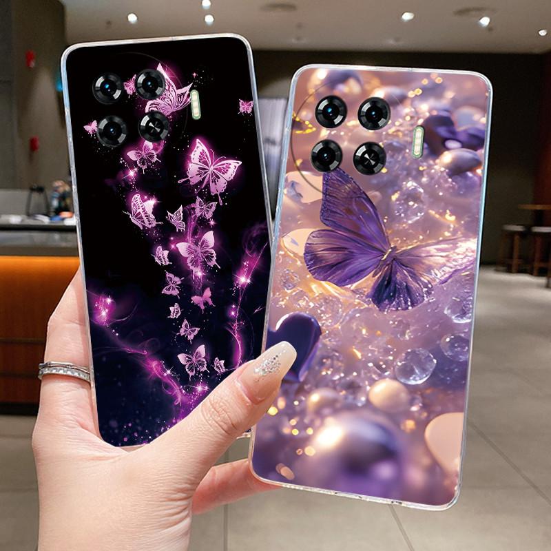 For Tecno Spark 20 Pro Plus Phone Cases Flower Butterfly Back Cover Tecno KJ7 Spark 20 Pro+ Fundas Soft Silicone TPU Jelly Case