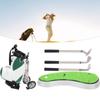 Desktop Golf Pen Set 3 Ballpoint Pens and Mini Bag Znic Alloy Golf Pen Bag with BaseGreen White