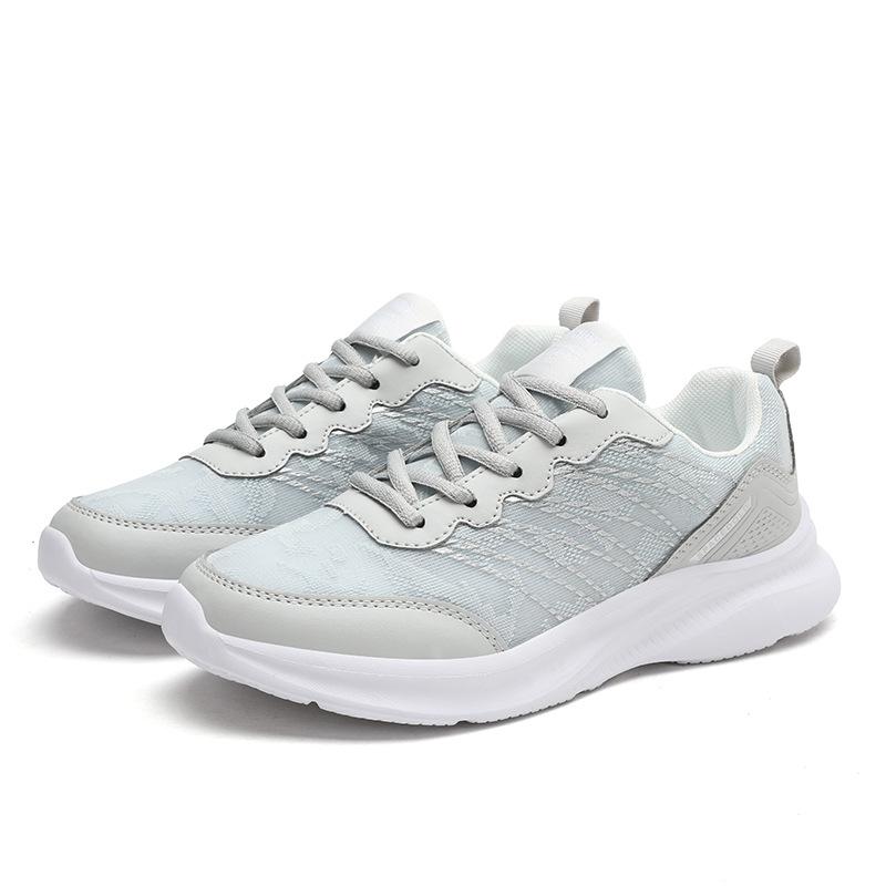 Solid Color Simple Ins Style High Sense Sneaker Leisure Commute Platform Mesh Surface Breathable Flyknit Shoes Women's Shoes