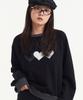 Loginaenloji Heart Patch Sweatshirt Black Charcoal