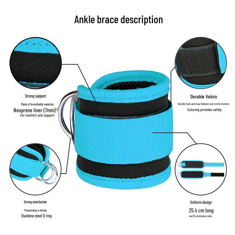 WEZHO PU Ankle Straps for Leg Resistance Training