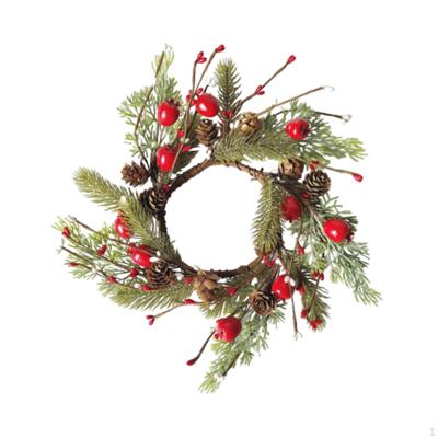 Christmas Candle Ring Wreath Cabinet Holder for Pillars Xmas Mini
