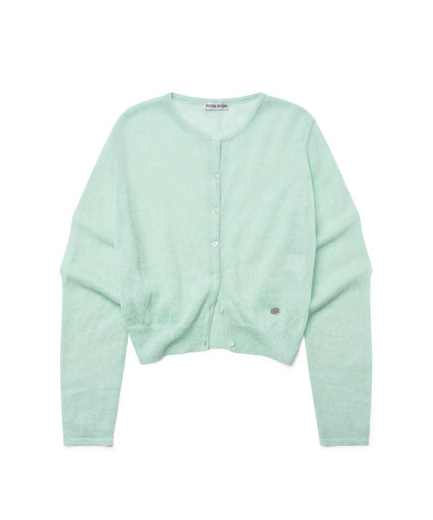 PLUNASTUDIO Alpaca Knit Cardigan (Mint)