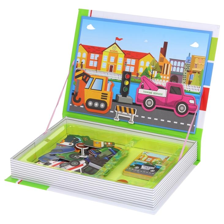 Puzzle Book Magnetic Magnets Puzzle Vehicles Cars Transport 77 pcs.