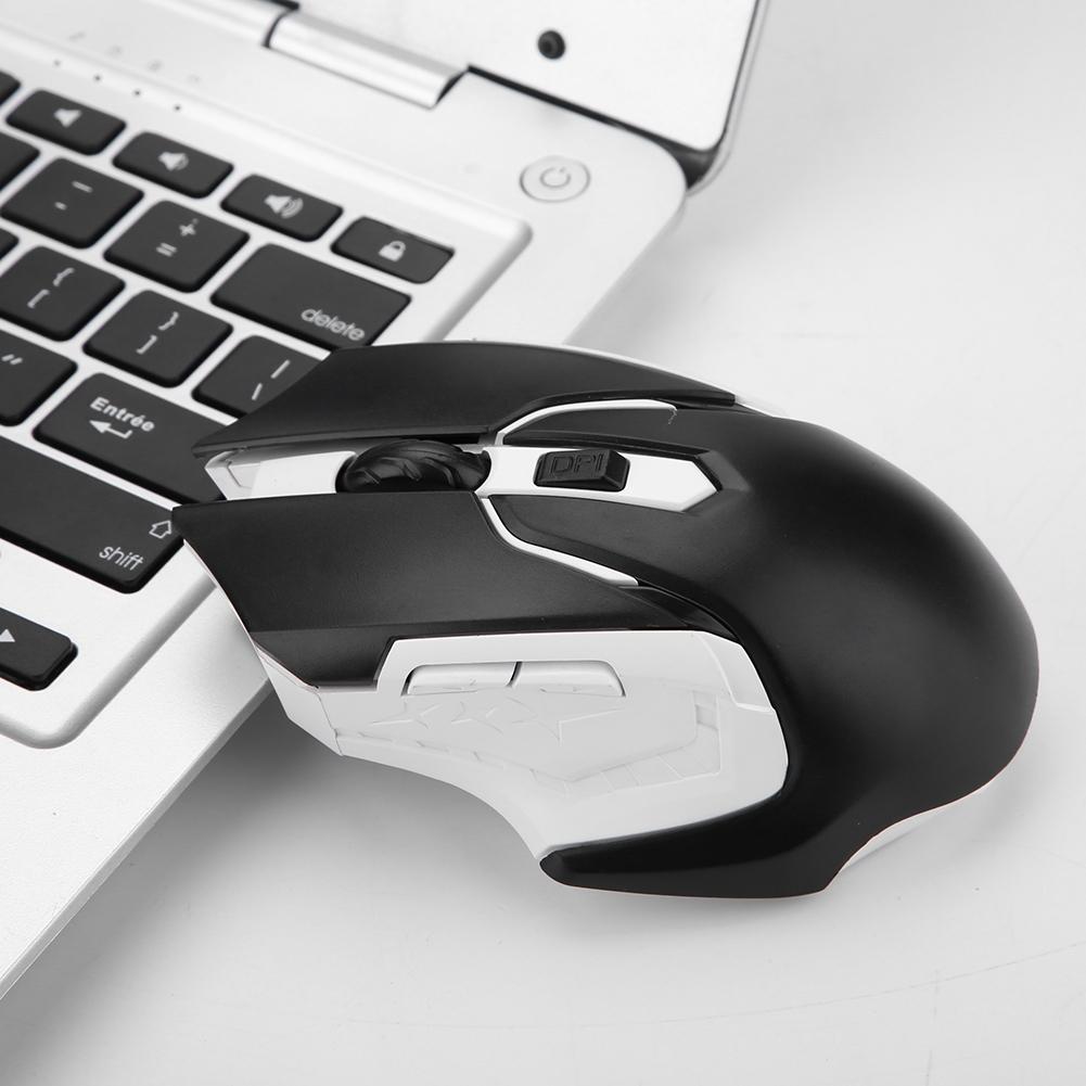 Optical 1200DPI Wireless Gaming Mouse Comfortable Grasp No Delay 2.4G Wireless Mouse - Black