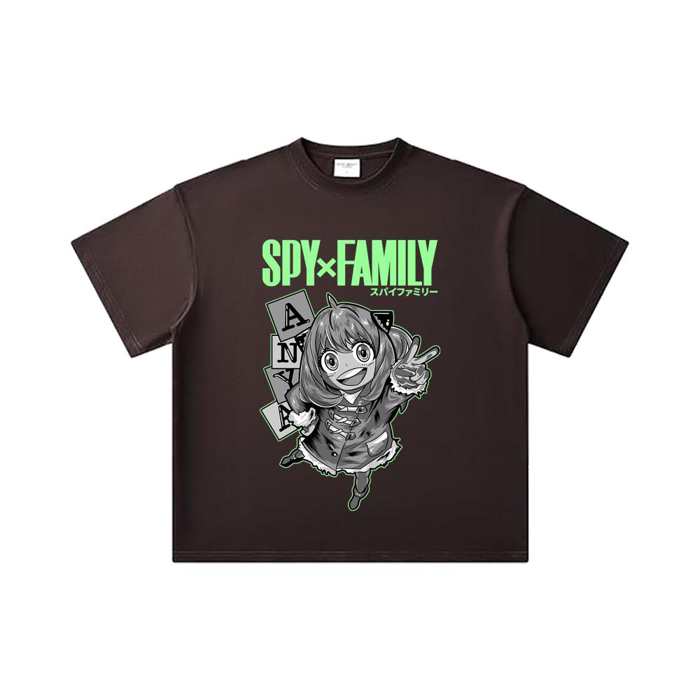 260 GSM Double Yarn 32 Count 100% Cotton Spy x Family V5 Anya Print Unisex Heavy Cotton T Shirt