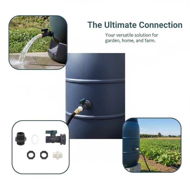 34 Inch Rain Bucket Diverter Kit 1 Set Spigot Valve Enhanced Sealing for Outdoor Rainwater Storage Projects