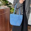 Stylish Street Fashion Denim Tote Bag For Young Women And Students In Light Blue