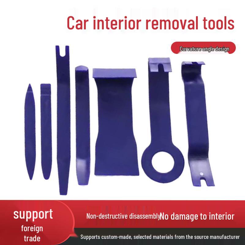 8-Piece Car Audio Modification Tool Kit with Pry Bars, Door Panel Clips, and Screwdrivers