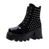 Europe, America, autumn and winter new thick heel side zipper thick bottom fashion rivet knight boots women's muffin women's Martin boots women