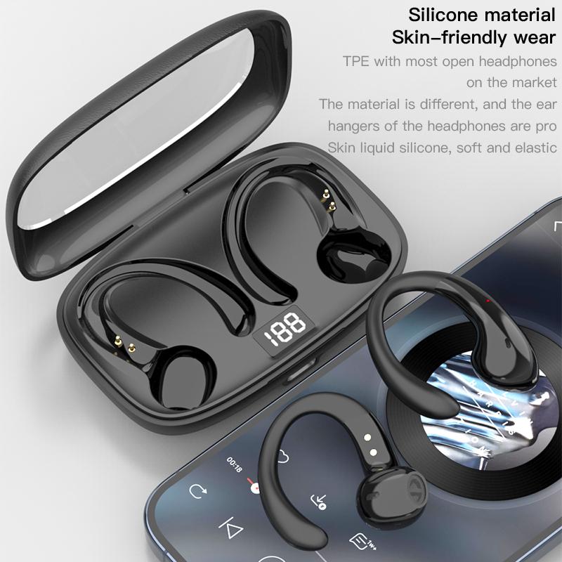 Wireless Bluetooth Headset HD Sound Quality Stereo Bluetooth 5.4 Mini High Quality Earplugs Anti-Sweat For Sports Workout Gym