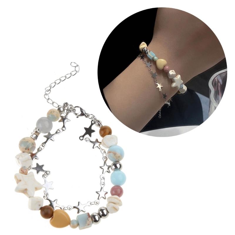 Y2K Star Beaded Bracelets Bangle Harajuku 2023 Fashion Jewelry Gift for Women