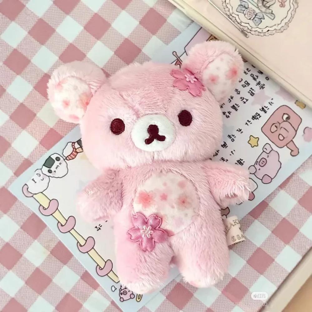 Peluche Rilakkuma Orso Floreale Sakura Morbido Peluche Abbracciabile Cuscino per Dormire Decorazione per la Casa Regalo di Compleanno per Donne Adulte