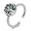 925 Silver Women Open Rings Tree of Life Clover Cat Claw Open Ring For Party Jewelry Anniversary Birthday Gift
