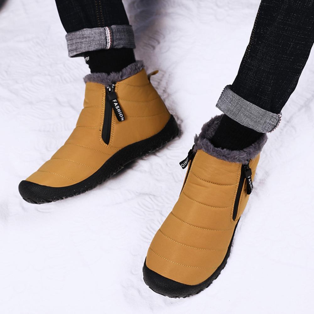 Unisex Waterproof Snow Boots - Men's Side-Zip High-Top Winter Casual Cotton Shoes Women's Style