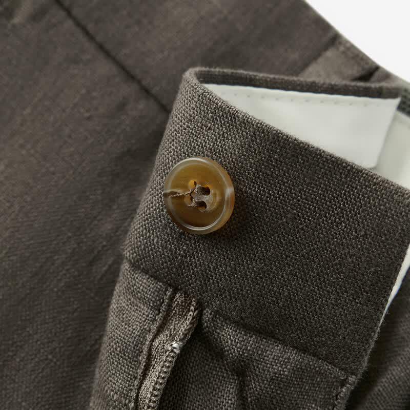 Judger Men's 100% Linen Straight Casual Trousers