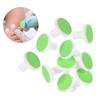 TOVINANNA 10-Piece Replacement Grinding Heads for Electric Nail Files, Baby Nail Trimmers, Plastic, Green