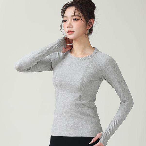 Women's Yoga Slim Fit Quick Dry Long Sleeve T-Shirt - Comfortable Round Neck Fitness & Pilates Wear