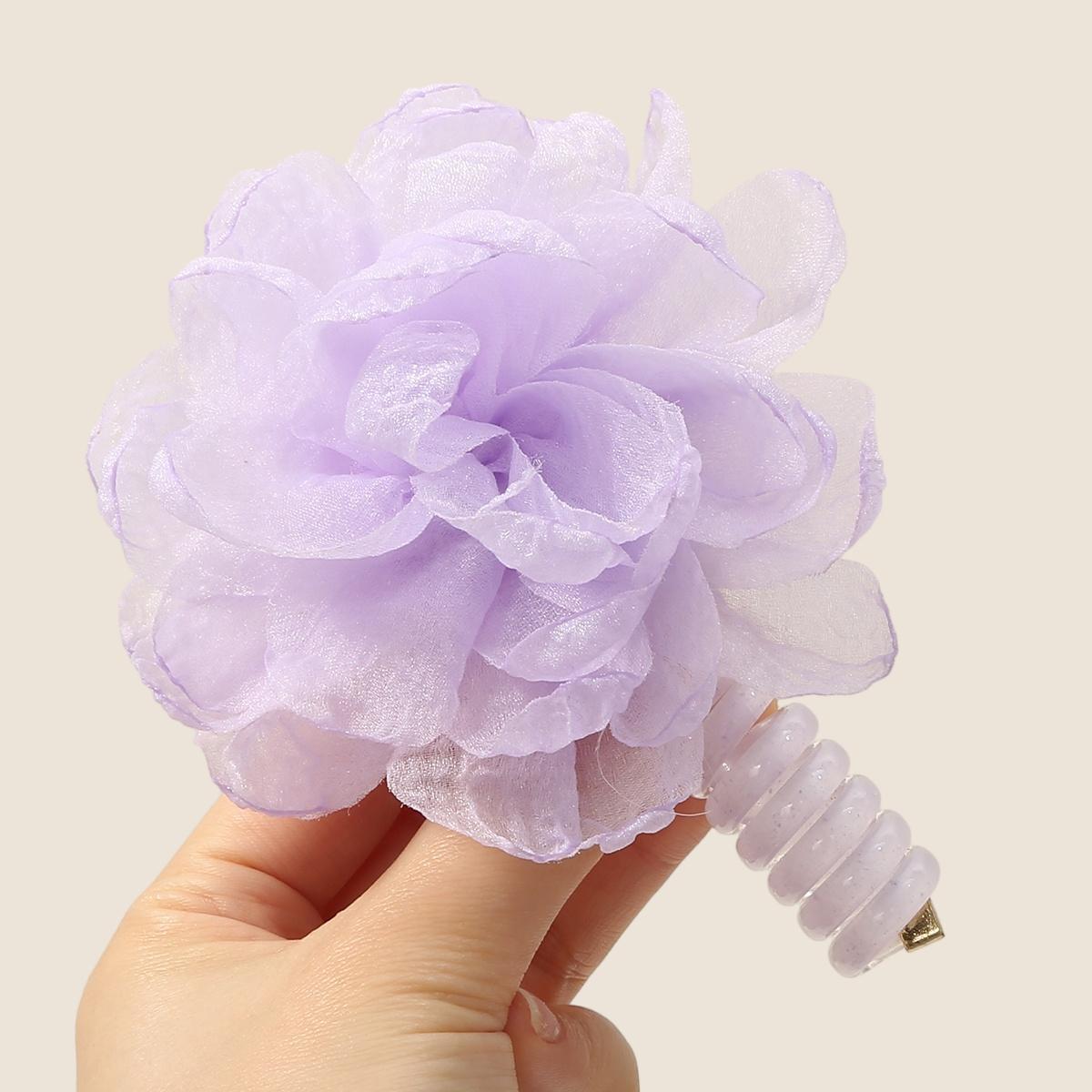 

Цветочная повязка на голову, кольцо для волос, модный головной убор для девочки, милая резинка, аксессуары для волос фиолетовый