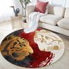 Double Tigers pattern round rug,Carpet Rug for Living Room Bedroom Playroom ,Non-slip Floor Mat,Holiday Gifts and Birthday Gifts.