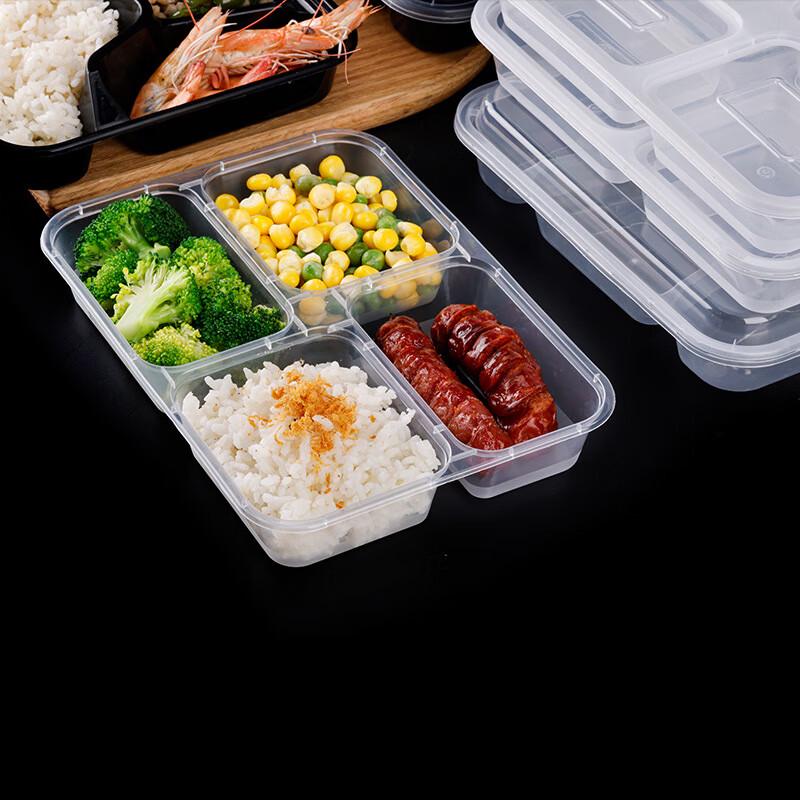 Disposable Transparent 4-Compartment Meal Prep Containers
